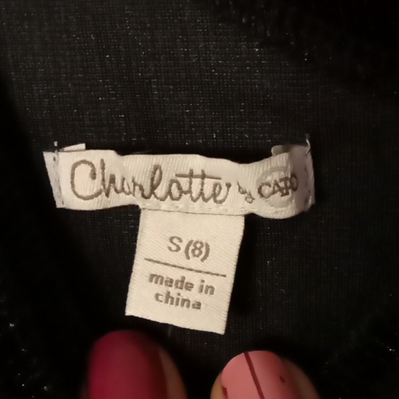 Girls Black Velvet like Jumpsuit with one shoulder bow detail with sparkle - Picture 4 of 6